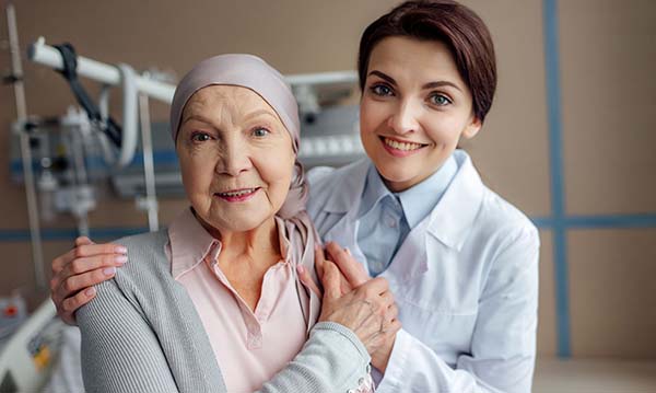 cancer patient with doctor